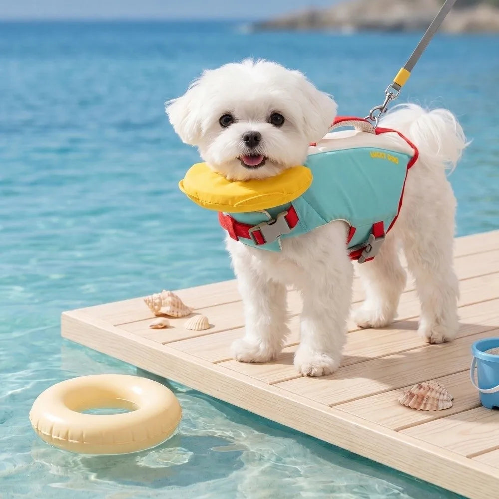 Dog Life Jacket Adjustable Waterproof Pet Safety Vest