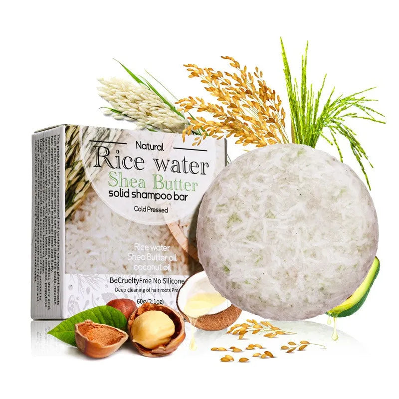 Natural Organic Solid Rice Shampoo Bar Soap 2.1 oz