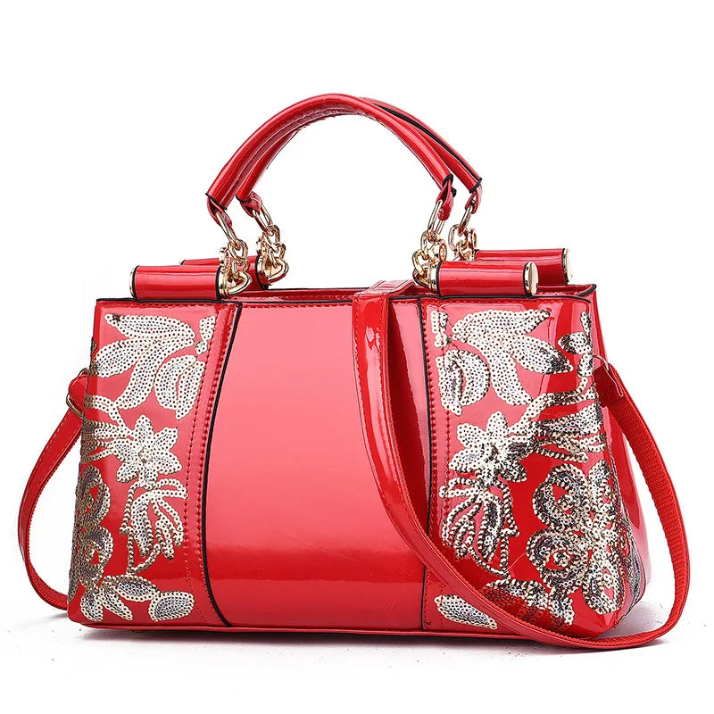 Women's Shiny Patent Leather Shoulder Messenger Bag