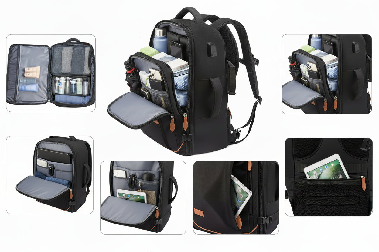 Unisex Waterproof Expandable Travel Luggage Backpack 8092