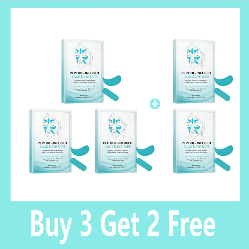 Unisex Peptide-Infused Face & Eye Wrinkle Smoothing Tape Patches