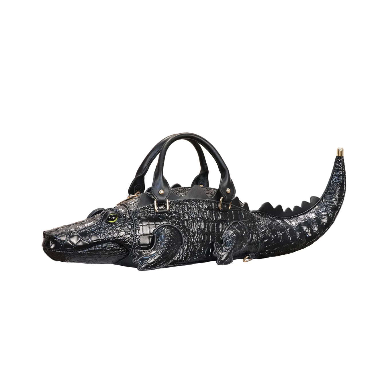 Women's Crocodile Shape Tote Shoulder Crossbody Handbag