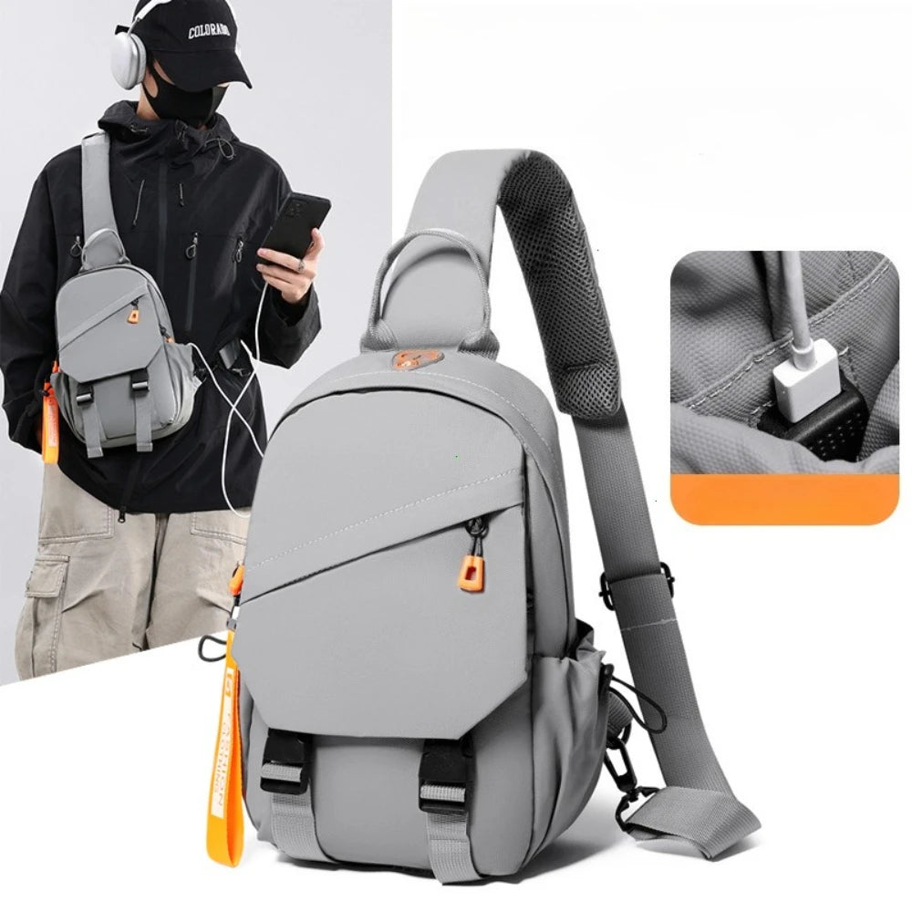 Unisex Waterproof Nylon Crossbody Chest Sling Backpack