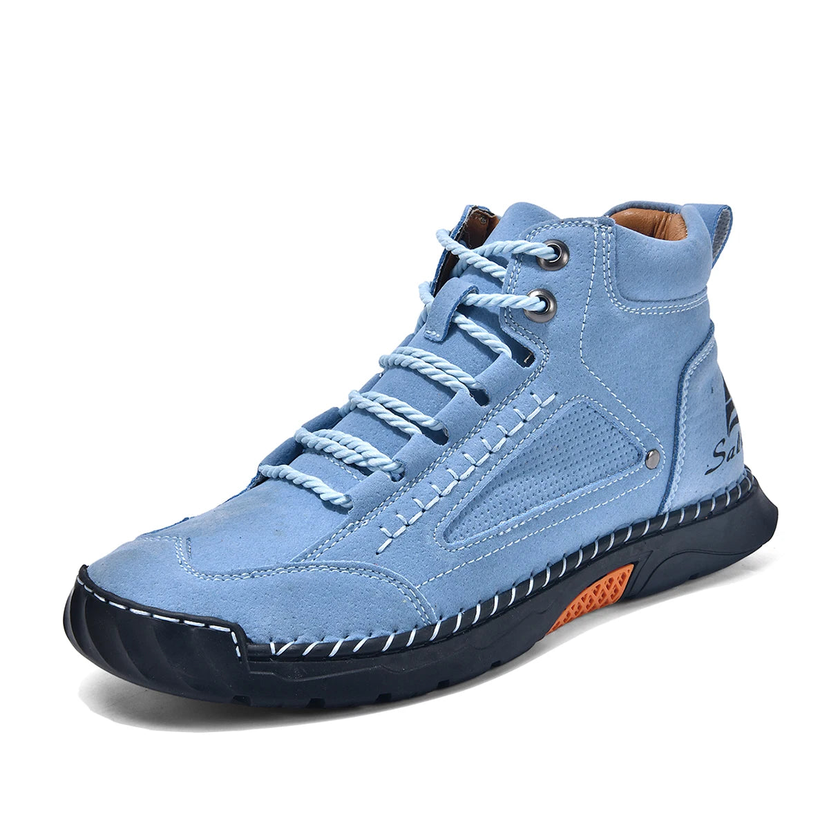 Men's Fashion Split Leather Handmade Casual Ankle Boots 2317-1
