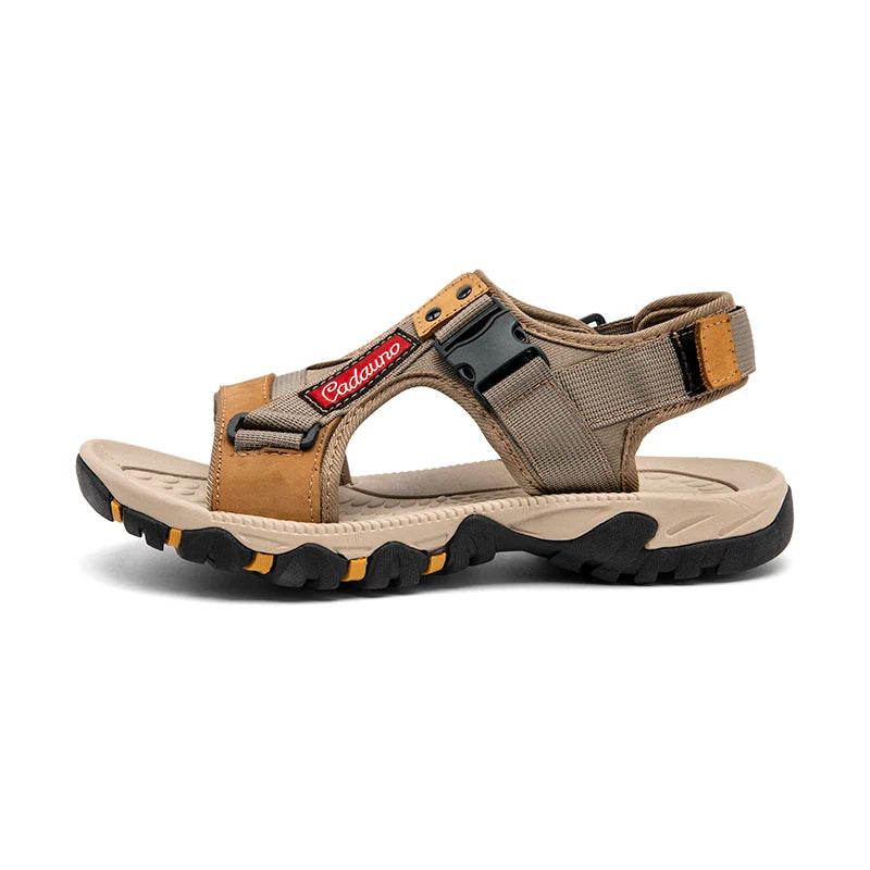 Men's Leather Outdoor Sandals Breathable Open Toe Beach Shoes