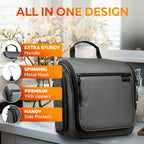 Large Hanging Toiletry Bag with 360° Swivel Hook