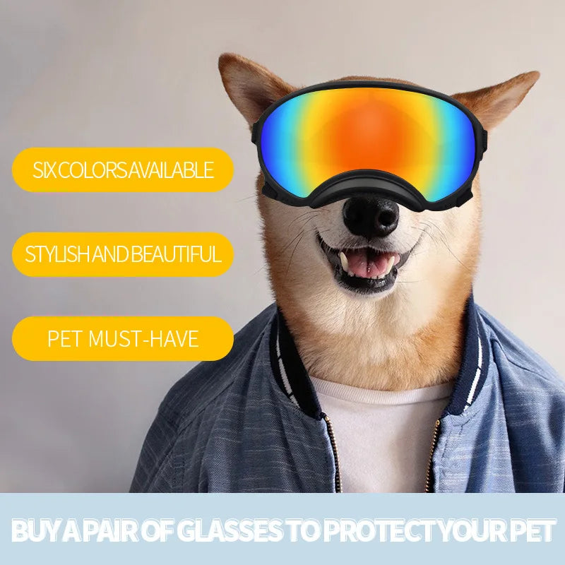Dog Fashion Sports Sunglasses with Adjustable Strap Anti-Fog Pet Goggles