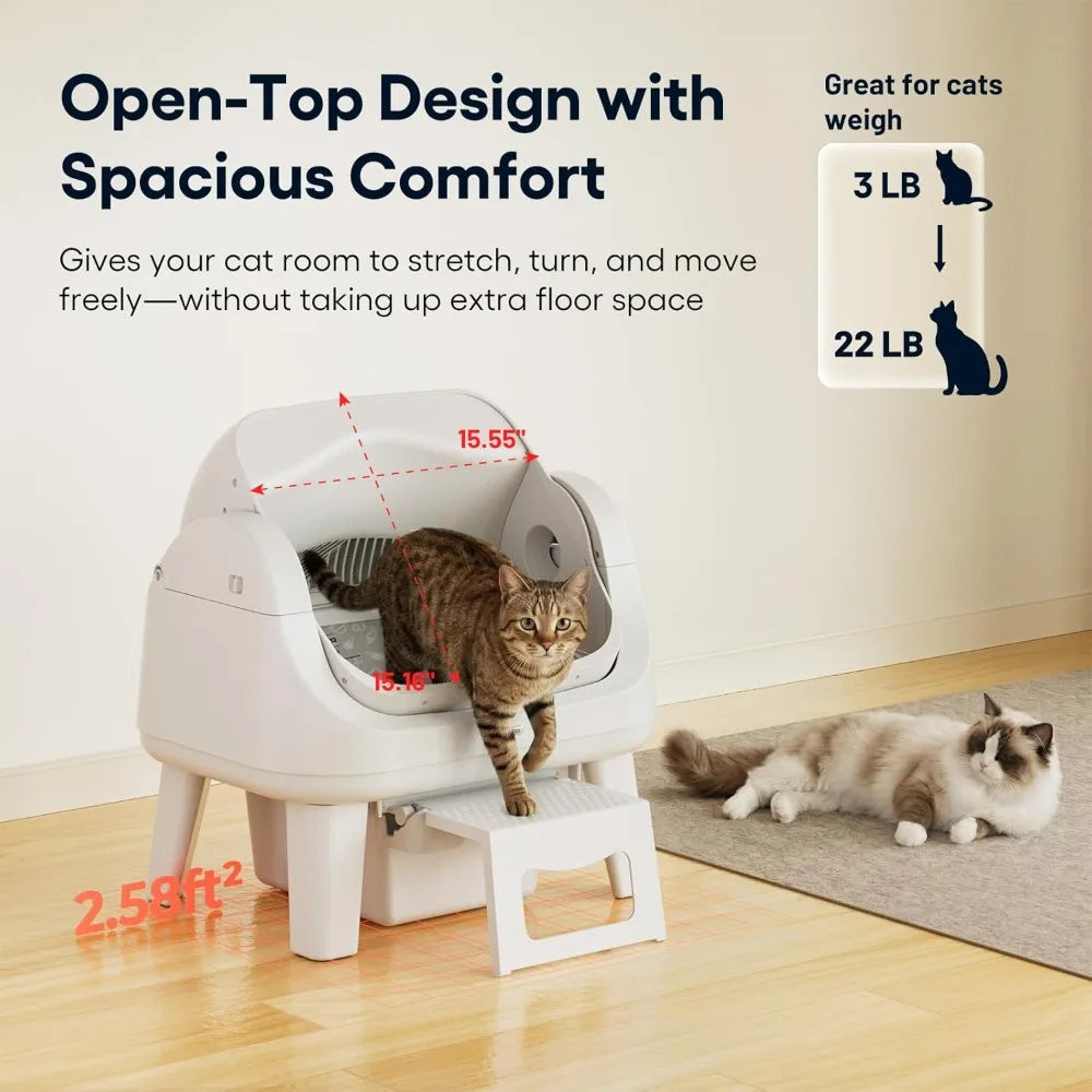 Open Top Automatic Self Cleaning Cat Litter Box