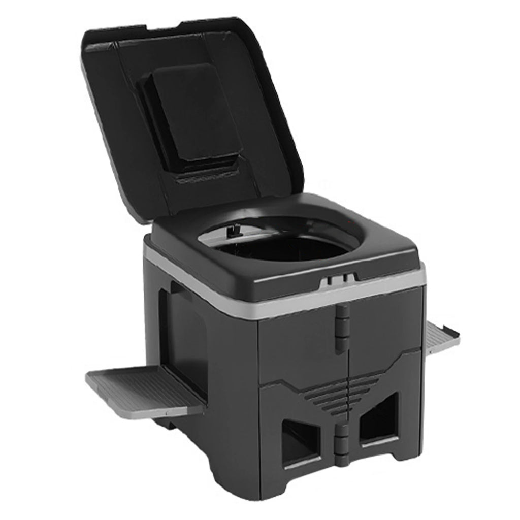 Portable Folding Camping Toilet with Lid and 330-lb Load Capacity