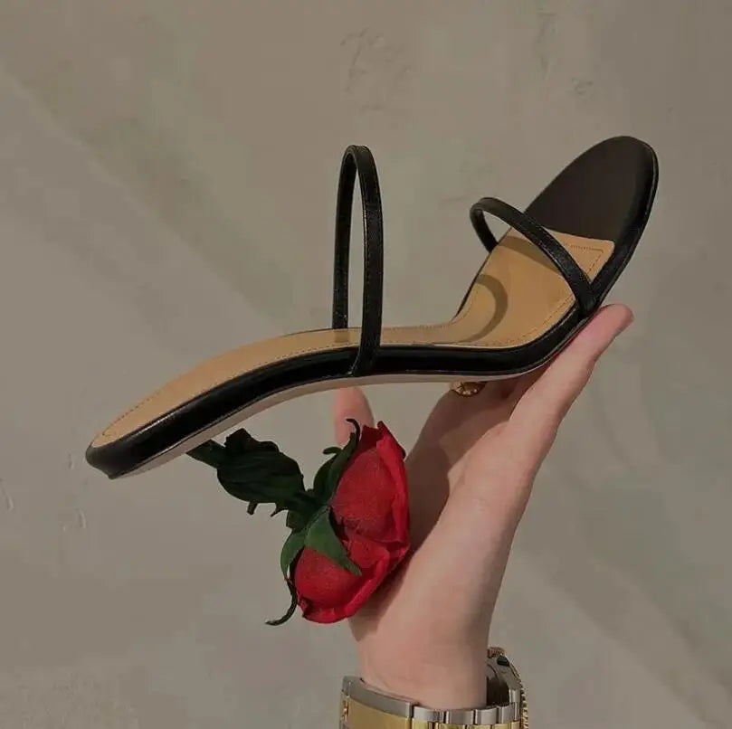 Women's Flower Open Toe High Heel Sandals