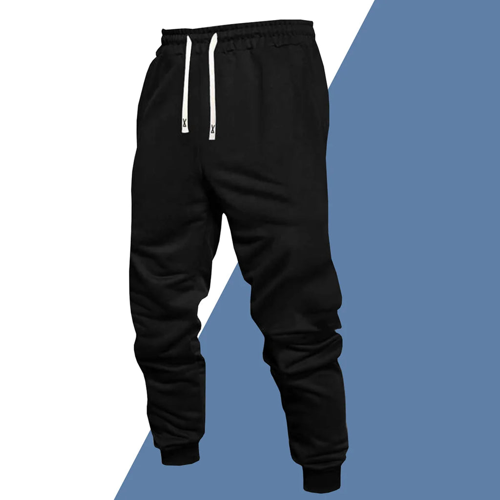 Men's Casual Solid Color Ankle Tied Jogging Pants Set