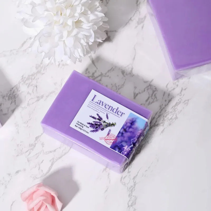 Natural Organic Lavender Cleansing Face Body Soap Bar
