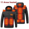 Men's Warm USB Electric Heated Hooded Winter Parka Coat 12