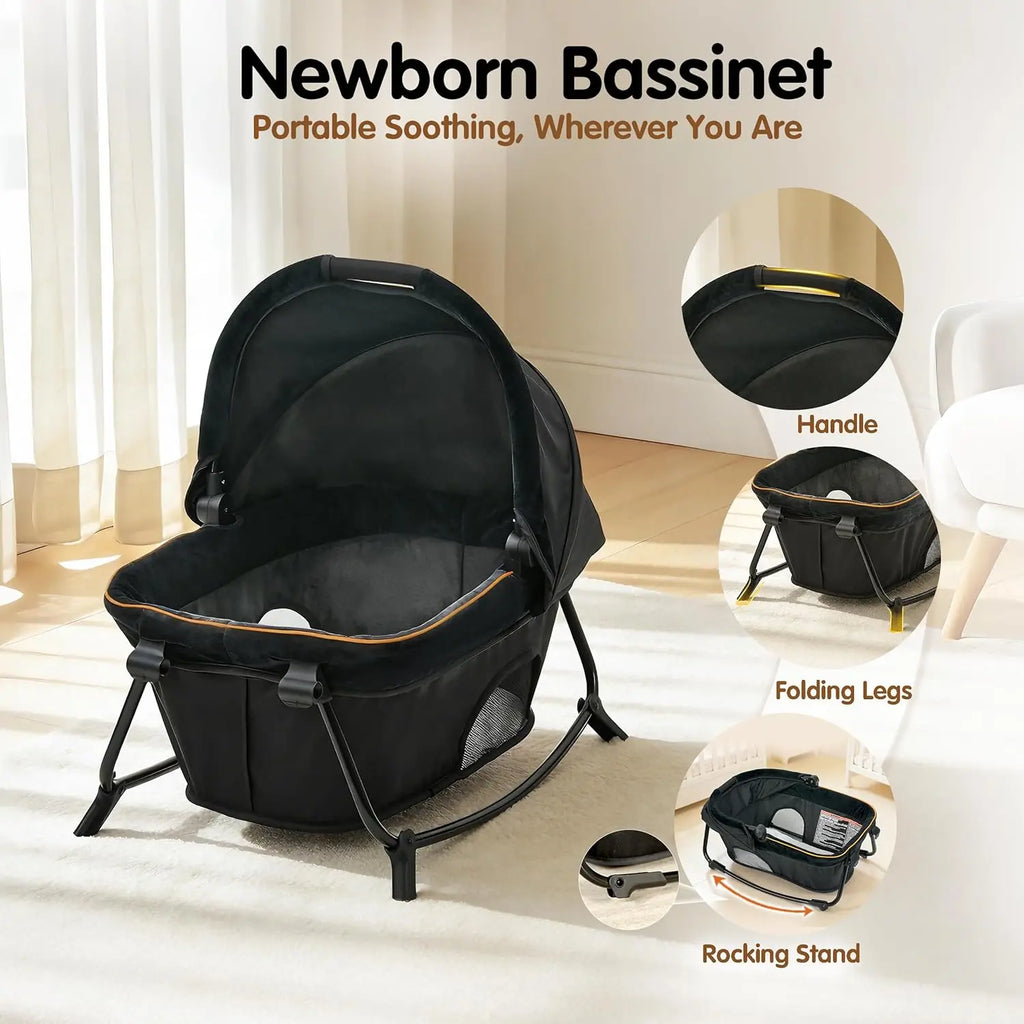 6 in 1 Baby Pack and Play Travel Crib with Bassinet