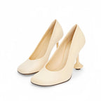 Women's Fuzzy Round Toe Wine Glass High Heel Pumps