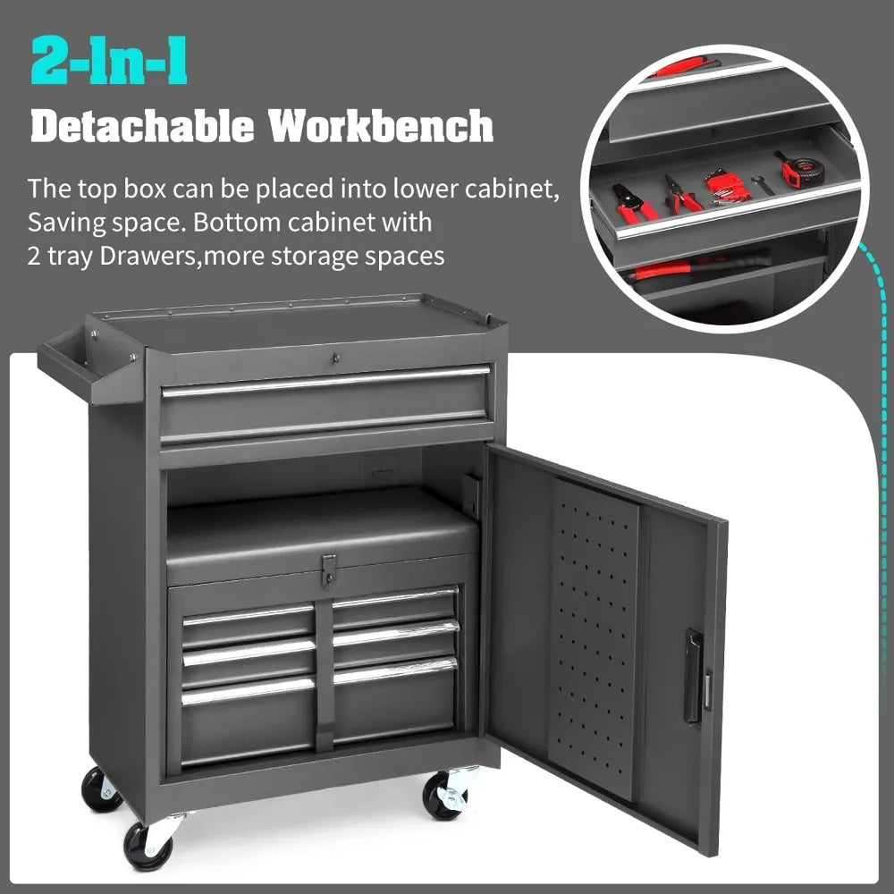 4 Drawer Rolling Tool Chest with Wheels and Lock Storage Cabinet