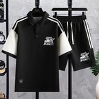Men's Casual Printed Short Sleeve T-Shirt and Shorts Two Piece Set