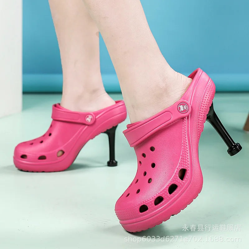 Women's High Heel Platform Clog Slippers