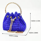 Women's Rhinestone Pointed Toe Mid Heel Pumps and Bag Set