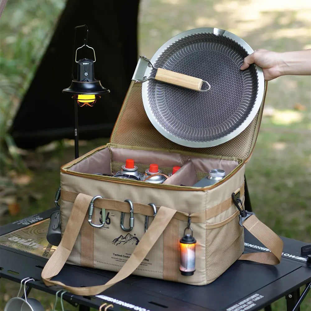 Waterproof Tactical Picnic Bag with Tabletop and 9.5-Gallon Capacity