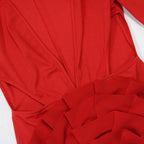 Women's V-Neck Long Sleeve Splice Evening Party Sheath Dress