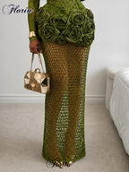 Women's Long Sleeve Mermaid Evening Prom Gown