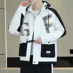 Men's Casual Hooded Windbreaker Cargo Jacket