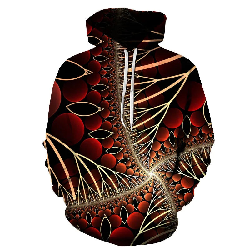 Unisex Colorful Flame 3D Print Pullover Hoodie Sweatshirt