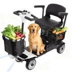 4 Wheel Folding Electric Mobility Scooter with Dual Baskets