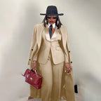 Men's Tailored Three-Piece Blazer Vest and Pants Suit