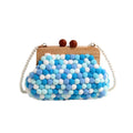 Women's Candy Color Pearl Shell Crossbody Handbag