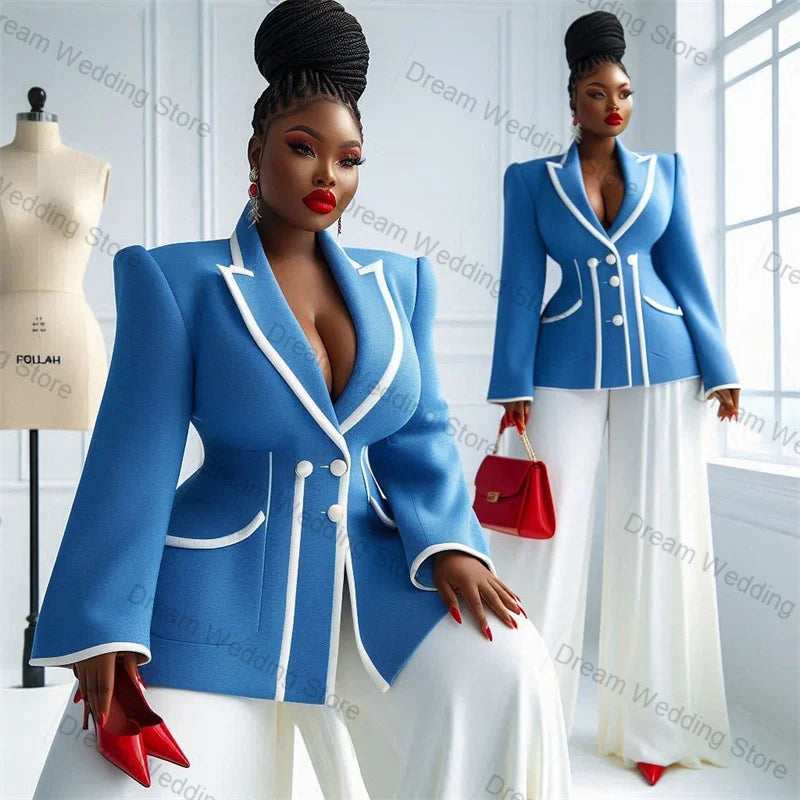 Women's Blazer Wide Leg Pants Suit Two-Piece Set