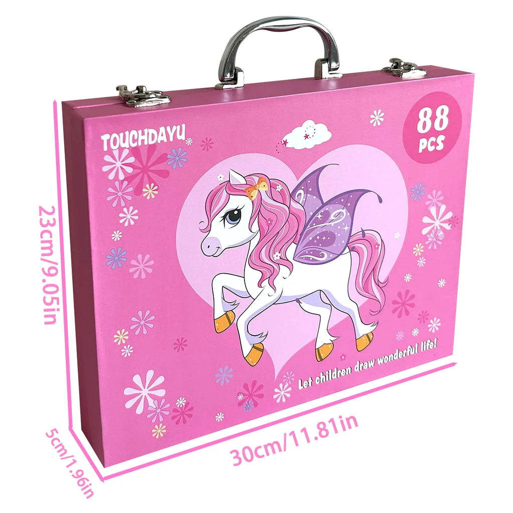 Pink Unicorn 88-Piece Art Painting and Drawing Kit Gift Box Set