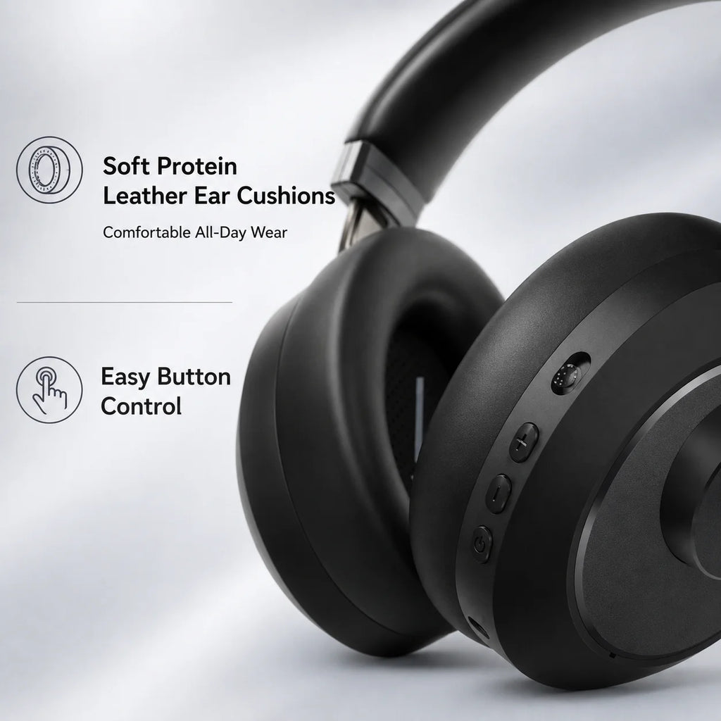 ANC Wireless Bluetooth 5.4 Over Ear Noise Cancelling Headphones