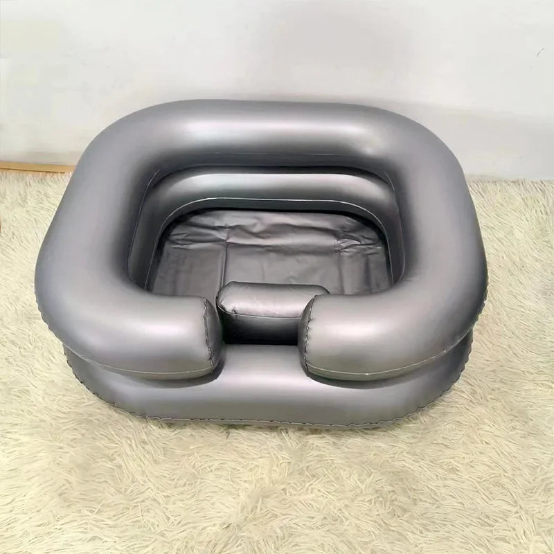 Inflatable Hair Wash Basin with Pillow for Bedridden Home Care