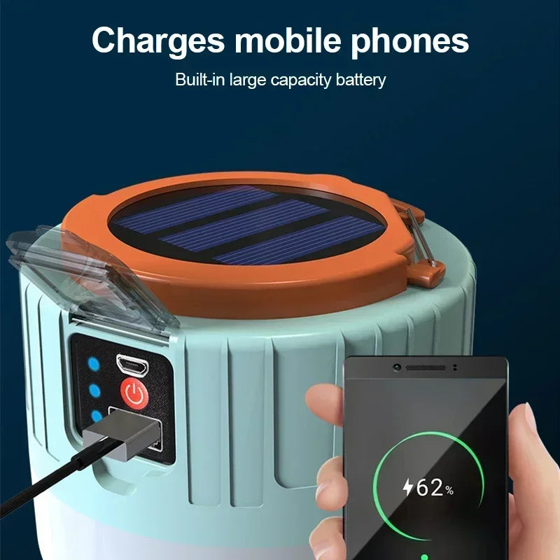 Rechargeable LED Camping Lantern with Remote Control and Power Bank