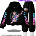 Girls' Print Hoodie Pants Two-Piece Set