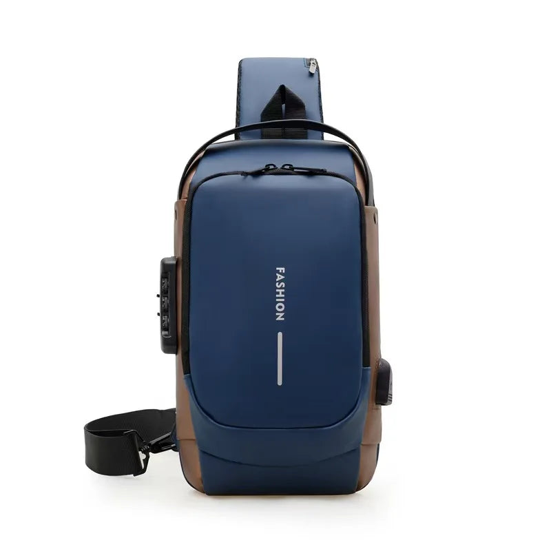 Unisex Anti-Theft Waterproof USB Charging Crossbody Chest Sling Backpack