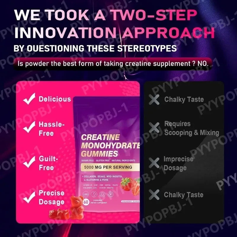 Creatine Monohydrate Collagen BCAA Workout Support Gummies