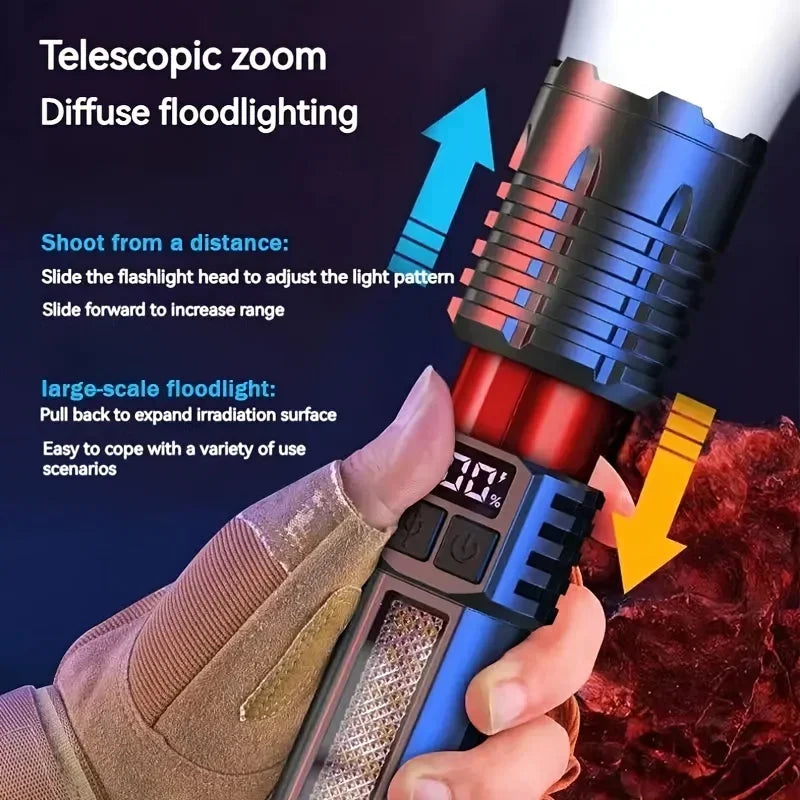 Rechargeable LED Flashlight with COB Side Light