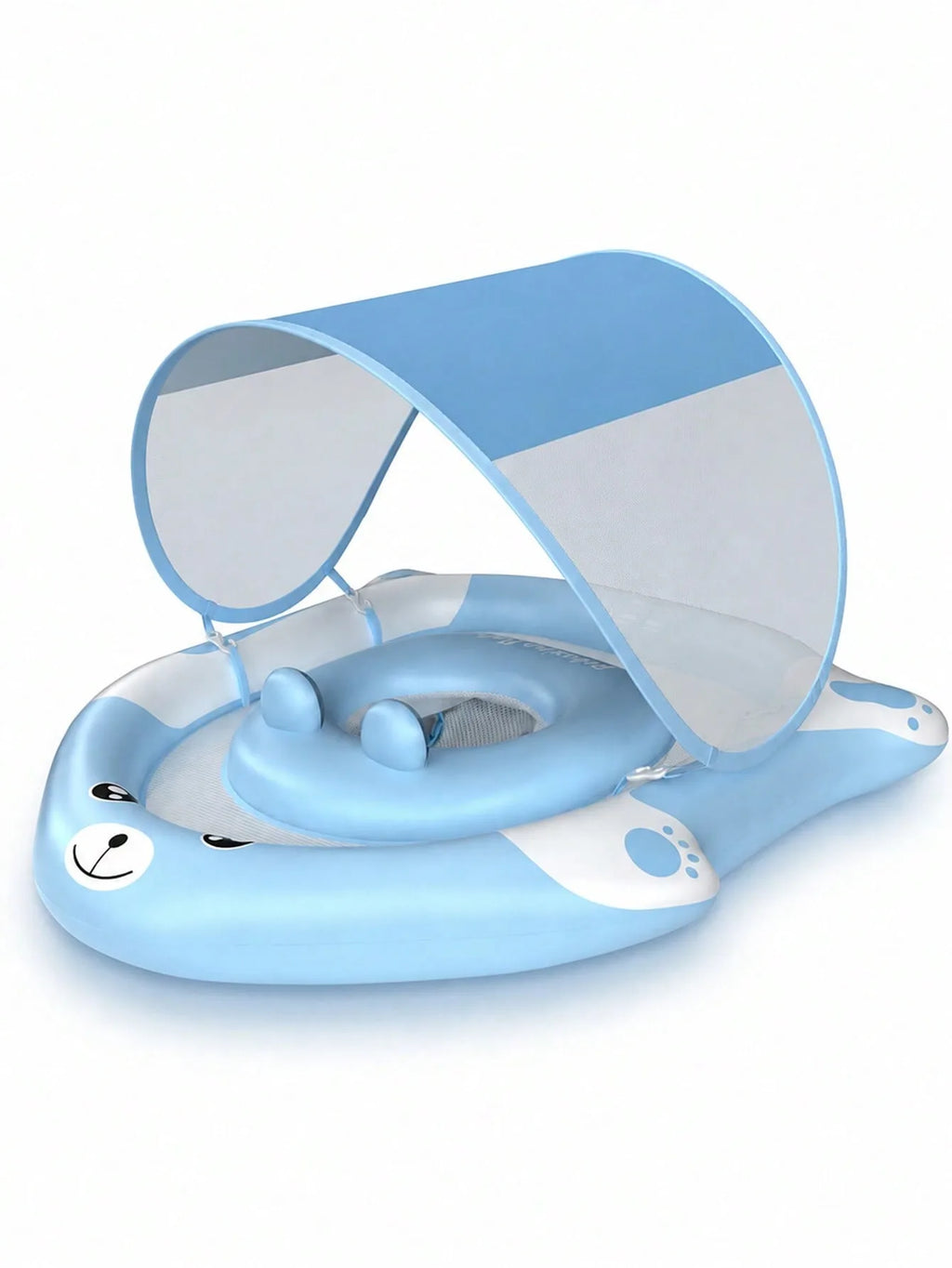 Kids Cartoon Bear UPF 50 Sun Canopy Baby Pool Float Ring Toy