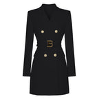 Women's Double Breasted Belted Blazer Dress