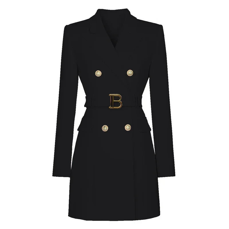 Women's Double Breasted Belted Blazer Dress