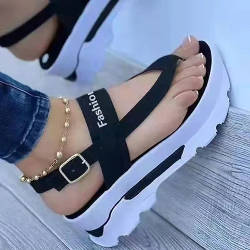 Women's Wedge Heel Thong Sandals Platform Casual Summer Shoes