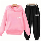 Kids' Printed Hoodie Pants Two-Piece Set