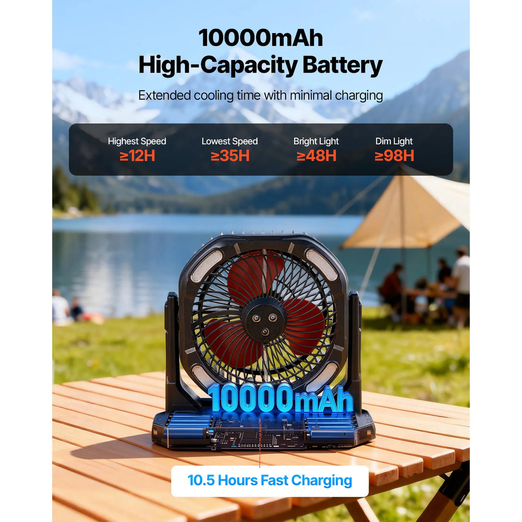 Portable Misting Fan and Outdoor Rechargeable Cooling Fan