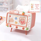 Retro Television Shaped Tissue Box Cover and Phone Stand