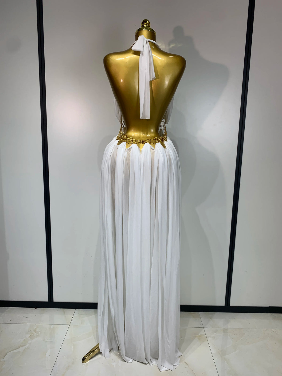 Women's Sexy Hollow Out Backless Halter Maxi Dress