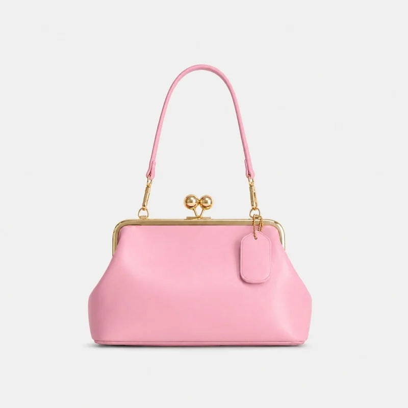Women's Retro Kiss Lock Frame Shoulder Clutch Bag