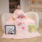 Wearable Fleece Blanket and Cozy Sherpa Hoodie Wrap